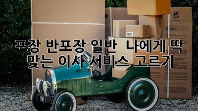 포장? 반포장? 일반? 🤔 나에게 딱 맞는 이사 서비스 고르기! 🚚